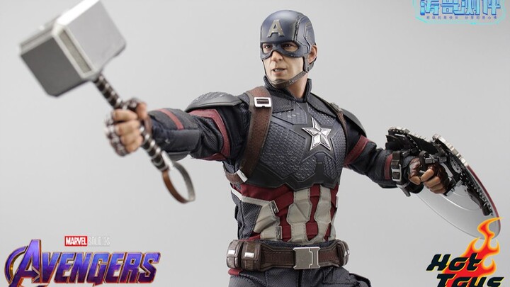 Khiên nhựa + búa nhựa, Hot Toys "Avengers 4" Captain America có đáng mua không? [Đánh giá bởi Đào Ca