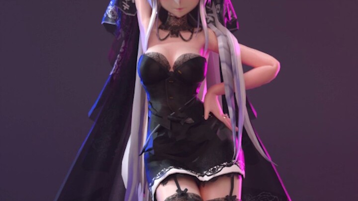 [Gaun Pengantin Hitam Suara Lemah] MD Fabric MMD "Nice Body" C4D OC rendering 1080 (layar vertikal)