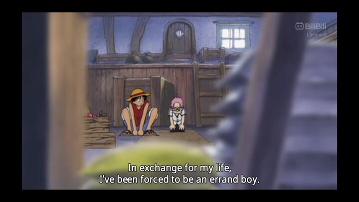 Luffy and Coby first meet.