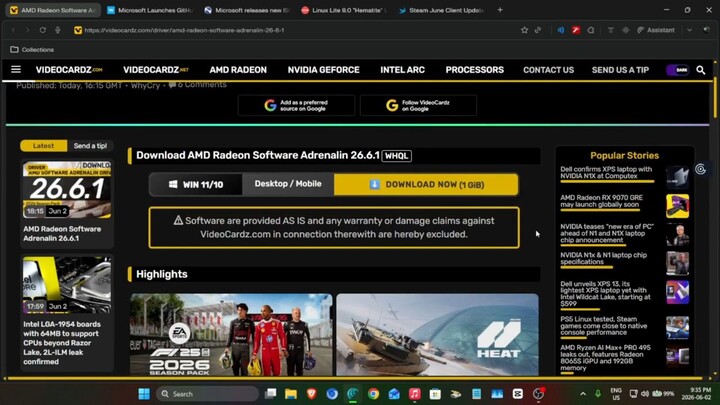 AMD Radeon Software Adrenalin 26.6.1 driver