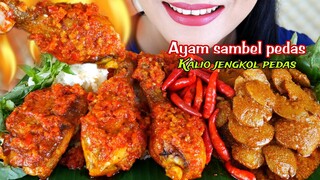 EATING SPICY, AYAM SAMBEL PEDAS, KALIO JENGKOL PEDAS | EATING SOUNDS