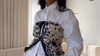 How to match a scarf with a white shirt - genius!
