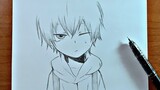 Easy anime drawing | how to draw cute anime boy using just a pencil
