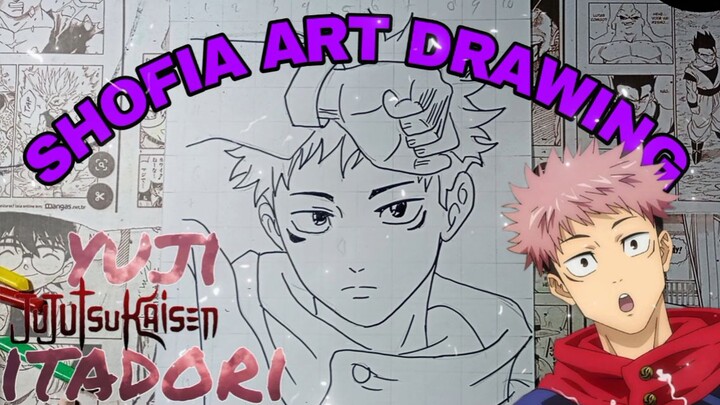 drawing Yuji itadori dari anime Jujutsu kaisen
