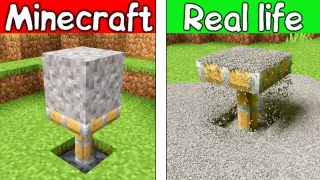 GRAVEL -  Minecraft Vs Realistic