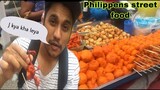 Indian try to eat Filipino street food (first time I try it )