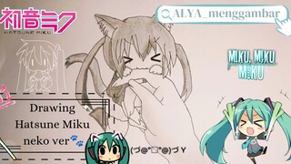 menggambar Hatsune Miku sambil ngobrol singkat dengan aku yuk!😽✨