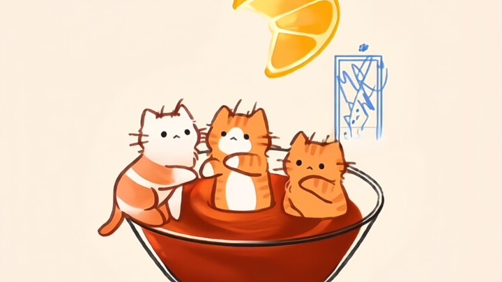 "Cute cats sharing with you"