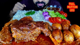 SPICY FULL MUTTON LEG PIECE CURRY, DUCK EGG CURRY, RICE, LEMON, SALAD, MUKBANG ASMR| #LiveToEATT