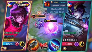 iNGAME VS ZENCHAN 1V1 DYRROTH🔥BATTLE OF 2 TOP GLOBAL SUPREME DYRROTH - MLBB