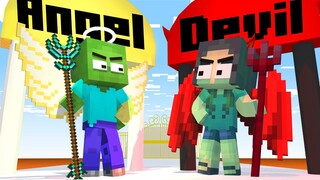Monster School: Destiny Run Challenge Angel vs Devil - Dancing Road | Minecraft Animation