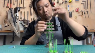 用螺母做了个小圣诞树