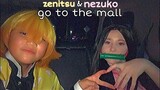 nezuko and zenitsu go to the mall | demon slayer cosplay vlog