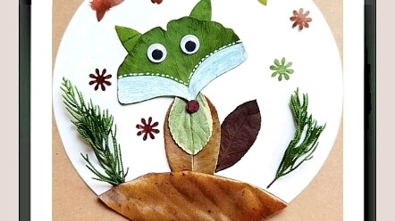 This autumn, take your kids out to collect leaves and make a cute fox collage!