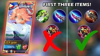 FANNY FIRST THREE ITEMS FOR SURELY GET THE EARLY GAME OBJECTIVES | TOP GLOBAL FANNY GAMEPLAY MLBB