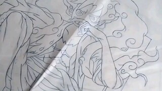 Gambar monkey D Luffy Gear 5 di layangan