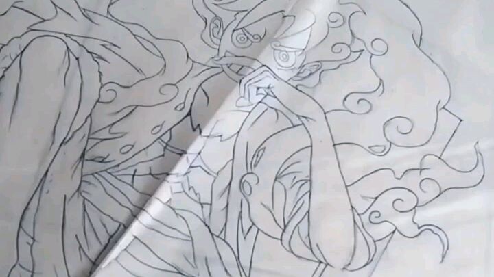 Gambar monkey D Luffy Gear 5 di layangan