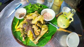 Hai anh em trộn hồ tráng sân tự thưởng con gà hấp muối sả || việt miền tây