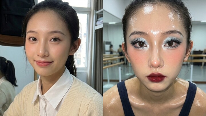 Nữ sinh vũ đạo trang điểm đậm
