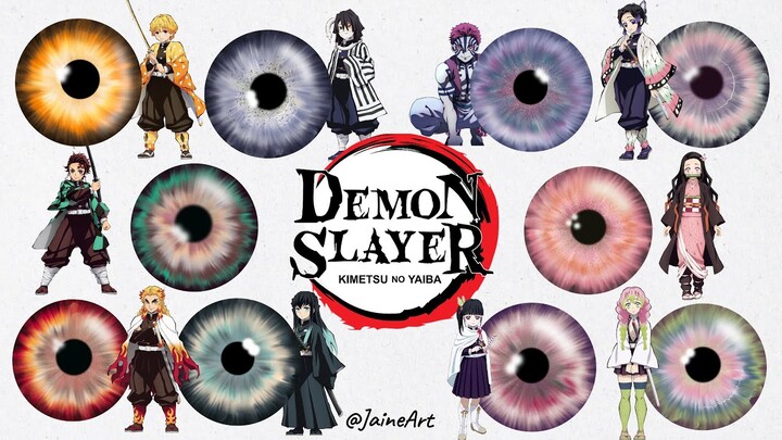 Demon Slayer Eyes | Drawing Eyes with colors palette of Demon Slayer characters | Kimetsu no Yaiba