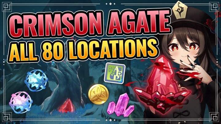 All 80 Crimson Agates Locations  (WITH TIMESTAMPS + DETAILED GUIDE!) Genshin Impact Dragonspine