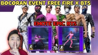 BOCORAN EVENT FREE FIRE X BTS,EMOTE BTS X FREE FIRE 2022