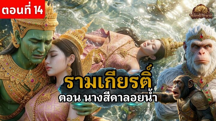 รามเกียรติ์ ตอน 14 นางสีดาลอยน้ำ ทศกัณฐ์ส่งร่างนางสีดาปลอมหลอกพระรามให้ถอยทัพ