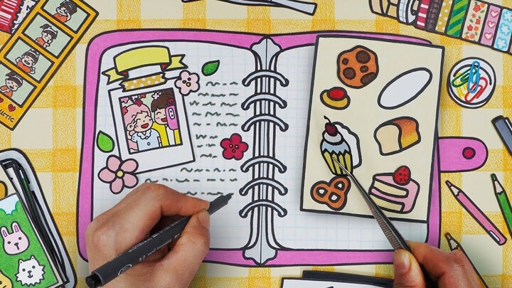 [Stop-motion animation] Make a cute diary, full of girlishness! ｜Healing short film