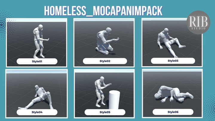Homeless_MocapAnimPack 无家可归者_Mocap动画包 - Unity