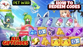Pet War/Pet Compact All 9 Giftcode - How to Redeem Codes // Pet War July Code 2022