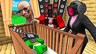 Baby MIKEY is GOING to be STOLEN? JJ SPEAKER MAN and SPEAKER WOMAN FAMILY in Minecraft - Maizen
