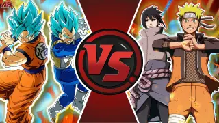 GOKU and VEGETA vs NARUTO and SASUKE! (Dragon Ball Super vs Naruto MOVIE) | Cartoon Fight Animation