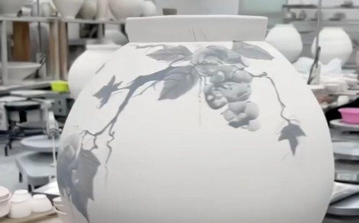 إبداع تحفة فنية من الرسم على الخزف بأسلوب الفقاعات الجميلة والجذابة