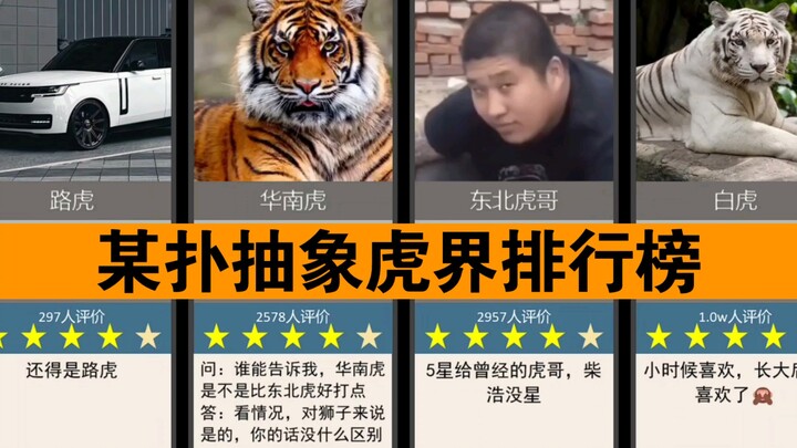 （某扑难绷评论）抽象虎界评分排行榜（选评论数前50个）看看抽象虎第一名会花落谁家？
