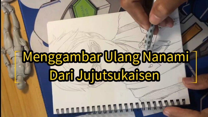 menggambar ulang Nanami dari Jujutsukaisen dengan pose berbeda