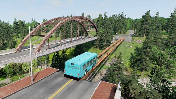 The rusted bridge is a safety hazard. It is better to replace it with a wooden bridge, which will ne