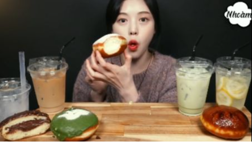 Đồ uống lạnh và donut kem ngọt phần 3 #mukbang