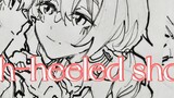 [Arknights handwritten / grid blue] red high-heeled shoes (red high-heeled shoes)