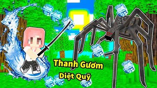 HEBI THỬ THÁCH CHẾ TẠO THANH GƯƠM  DIỆT QUỶ TRONG MINECRAFT*PANDA SỞ HỮU SỨC MẠNH HƠI THỞ CỦA NƯỚC