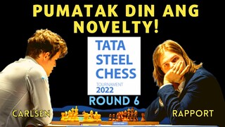 AYAN NA ANG SIGA! PUSH PAWN MUST BE PUSH! 😂Tata Steel Chess Masters 2022 Carlsen vs Rapport Round 6