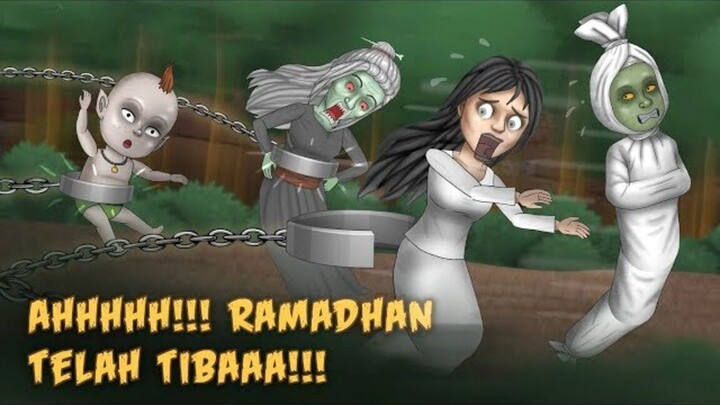 Ketika Hantu Dibelenggu di Bulan Ramadhan  #HORORKOMEDI Kartun Lucu