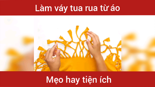 Làm váy tua rua từ áo phông #sangtao