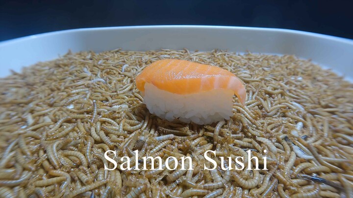 10,000 MEALWORMS vs Salmon Sushi