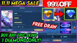 HOW TO USE PROMO DIAMOND EFFECTIVELY! 99% OFF MEGA SALE 11.11 | EPIC SKIN 1 DIAMOND - MOBILE LEGENDS