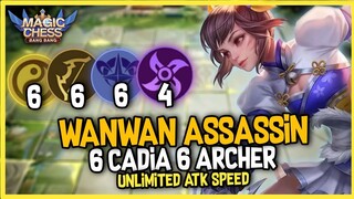 COMBO 666 3 STAR WANWAN ASSASSIN ! 6 CADIA 6 ARCHER 6 ASTRO 4 ASSASSIN ! MAGIC CHESS