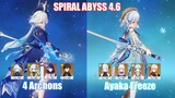 4 Archons & C0 Ayaka Freeze | Spiral Abyss 4.6 | Genshin Impact