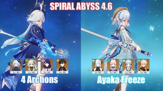 4 Archons & C0 Ayaka Freeze | Spiral Abyss 4.6 | Genshin Impact