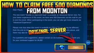 HOW TO CLAIM 500 DIAMONDS IN ADVANCE SERVER - MOBILE LEGENDS BANG BANG