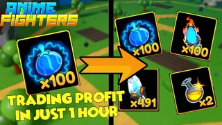 (#1 TRADING) GETTING PROFIT WITH MY 100 DIVINE FRUITS IN ANIME FIGHTER SIMULATOR
