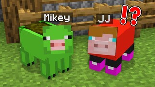 How Baby Mikey & JJ Shapeshift to PIGS in Minecraft challenge PIG (Maizen Mizen Mazien)